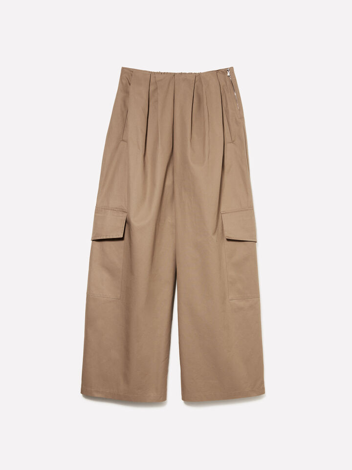 Calças cargo bege com pregas - calças joggers para mulher - Bege | Sisley image number 5